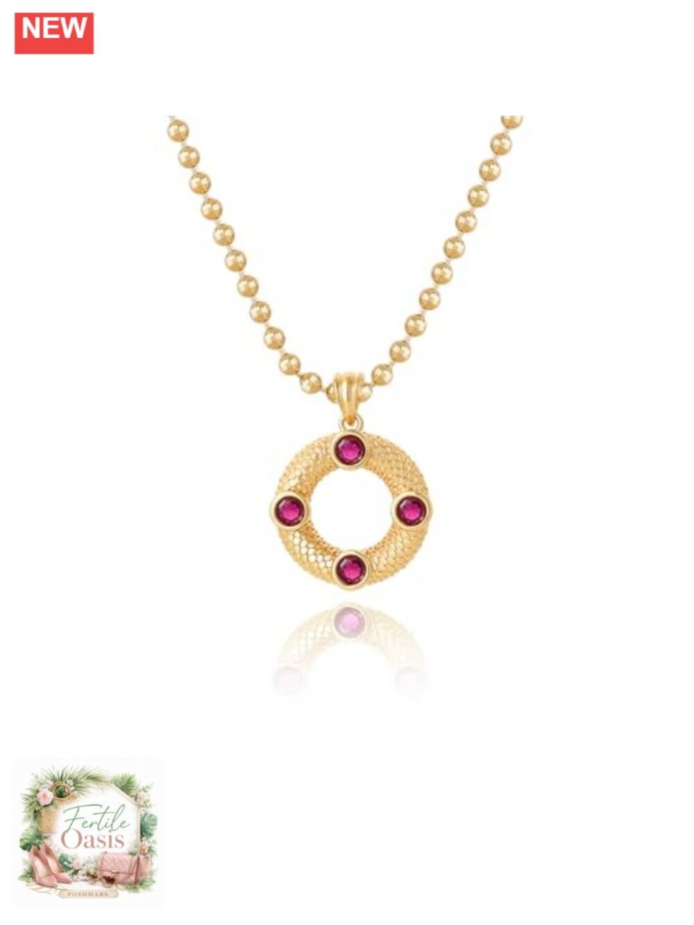 14K Gold Plated Circle Pendant Necklace Women Dainty Charm Layering Jewelry